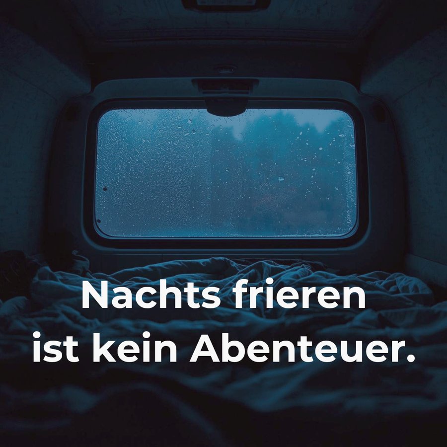 Nachts frieren ist kein Abenteuer (KI-generiert)
